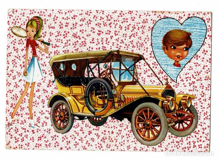 Postkarten: Postal BV 20100 / Coche antiguo / Tenista / Escrita