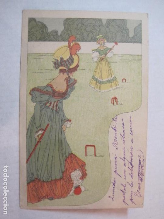 Cartoline: MUJERES JUGANDO-REVERSO SIN DIVIDIR-POSTAL ANTIGUA-(87.487)