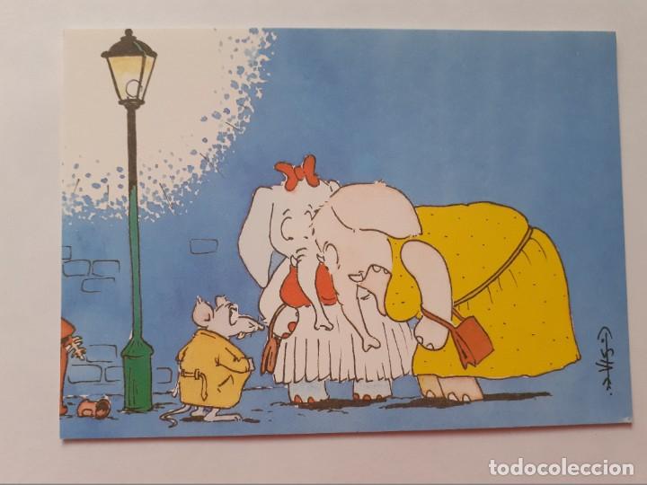 Postais: POSTAL - HOLANDA - ILUSTR. LEENDERT JAN VIS - ELEFANTES Y RAT&Oacute;N - ED. PAPERCLIP 3 LV 39 - S/C