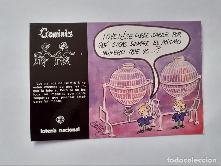 Postais: POSTAL - LOTER&Iacute;A NACIONAL A&Ntilde;O 1981 - ILUSTR DATILE - SERIE R. GEMINIS - ZODIACO HOR&Oacute;SCOPOS