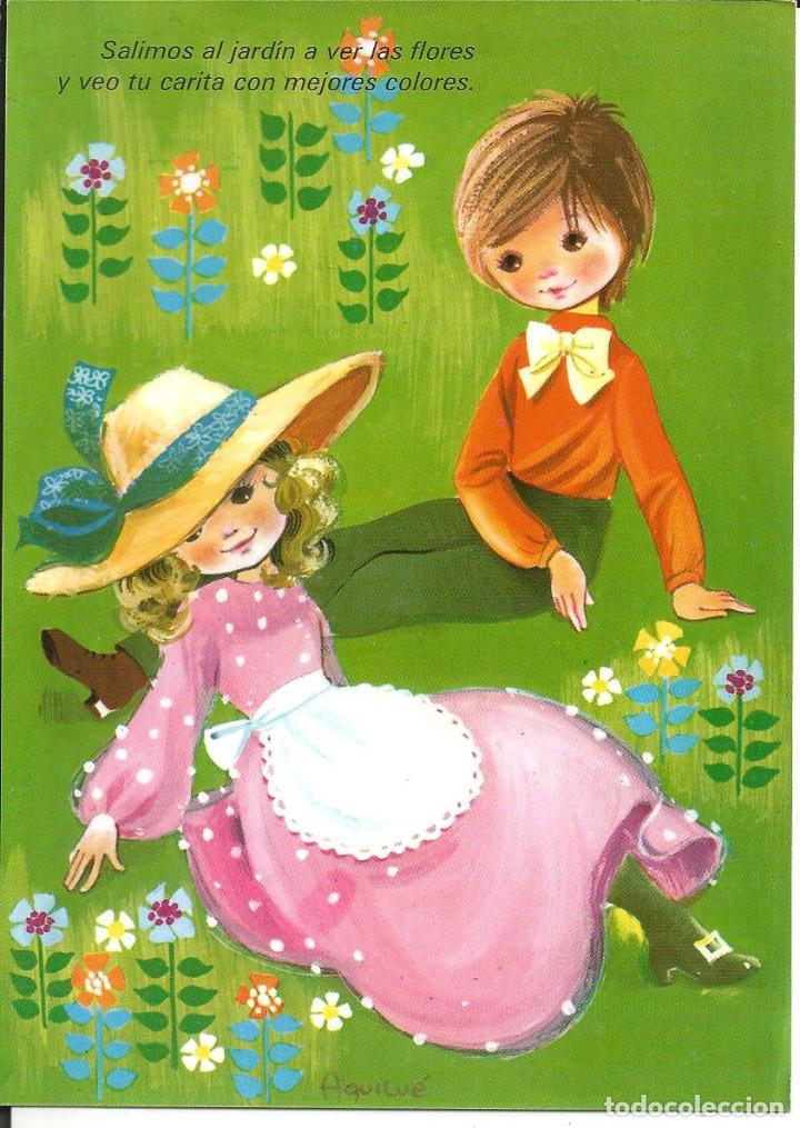 Postales: POSTAL *AQUILU&Eacute;* - NI&Ntilde;OS EN EL PRADO - PAGSA, COLECCION PERLA, SERIE 121/2