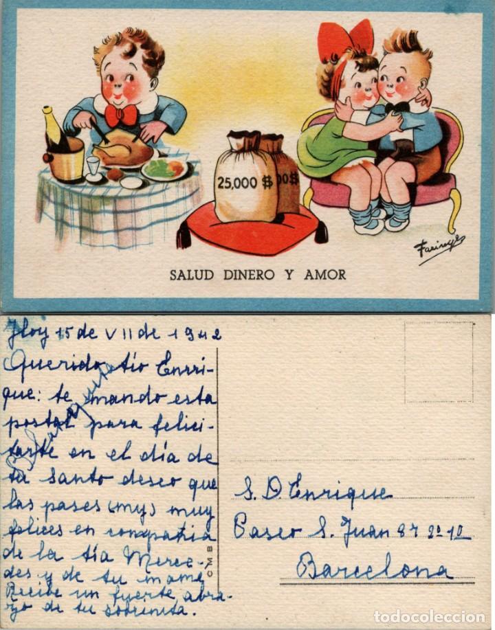 Postcards: Ilustraci&oacute;n Farinyes - Ed. CMB Sin Serie - Salud Dinero y Amor.