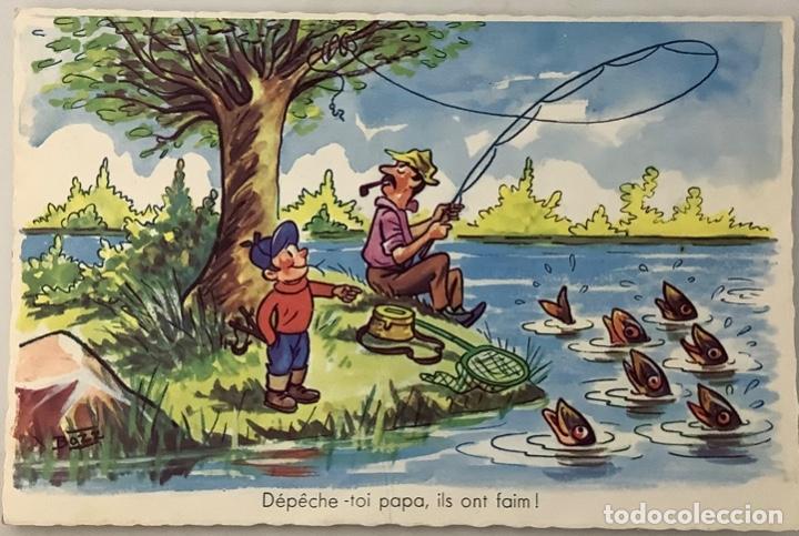 Cartoline: Postal ilustrada Humor. Francesa. Escrita.