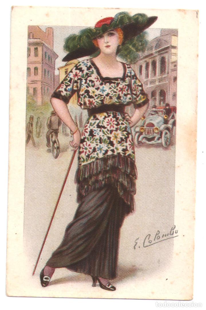 Postcards: Postal dibujo Se&ntilde;ora.. E. Colombo n&ordm; 468 - 4 escrita .Vell i Bell