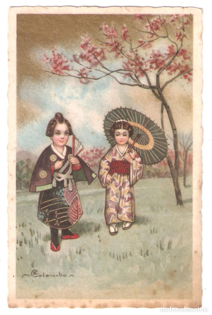Postcards: Postal dibujo ni&ntilde;os japoneses. E. Colombo n&ordm; 2340. .Vell i Bell