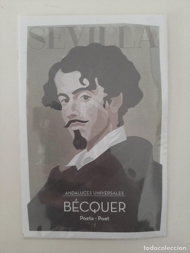 Postales: POSTAL ANDALUCES UNIVERSALES. BECQUER. DISE&Ntilde;O CAYETANO GARC&Iacute;A SANZ.