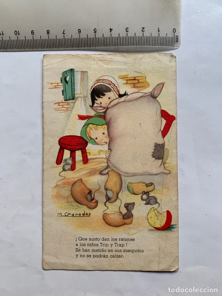 Postales: POSTAL FELICITACI&Oacute;N. AVENTURAS DE TRIP Y TRAP. ILUSTRACI&Oacute;N M. GRANADOS. EDICIONES DE ARTE. ARTIGAS.