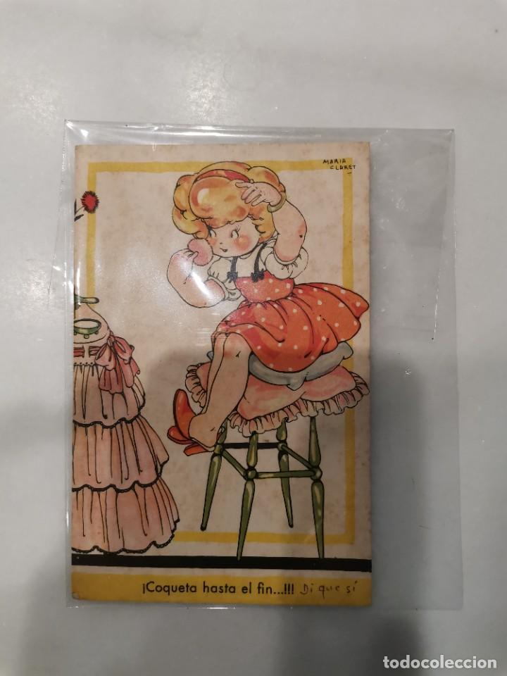 Postales: MARI PEPA MENDOZA, tarjeta postal, Serie A, n&uacute;mero 9. COQUETA HASTA EL FIN....