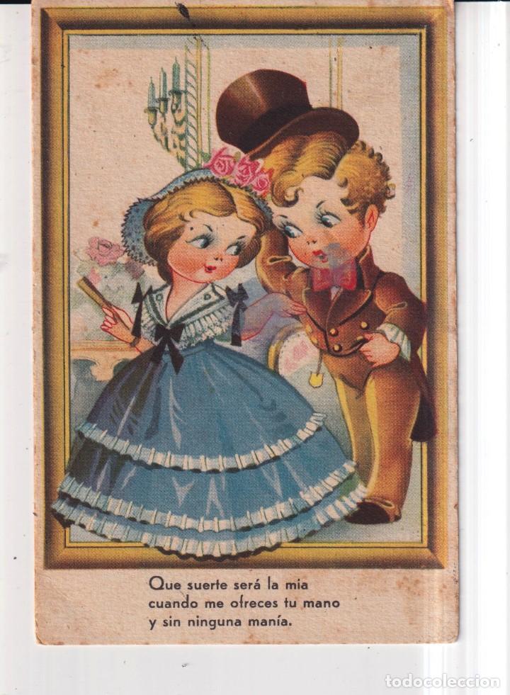 Postkarten: POSTAL DE DIBUJOS BONITA QUE SUERTE SERA LA MIA EDITO GARCIA GARRABELLA ESCRITA EL 1949