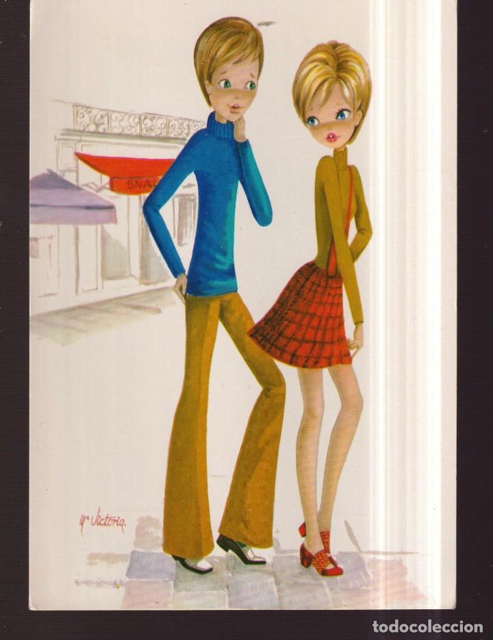 Cartoline: POSTAL DE DIBUJO PAREJA ENAMORADOS EDITADA EDIRAMA BARCE,ONA N&ordm; 2001 / 4 D SIN CIRCULAR