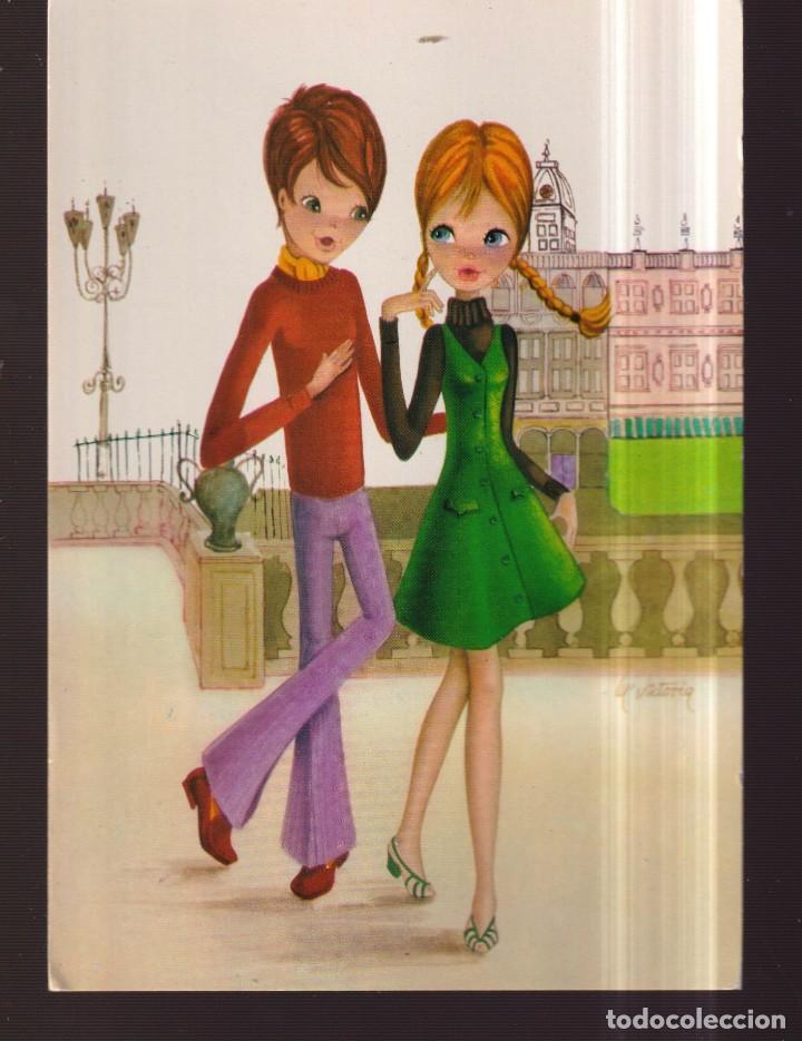 Postkarten: POSTAL DE DIBUJO PAREJA ENAMORADOS EDITADA EDIRAMA BARCE,ONA N&ordm; 2001 / D SIN CIRCULAR