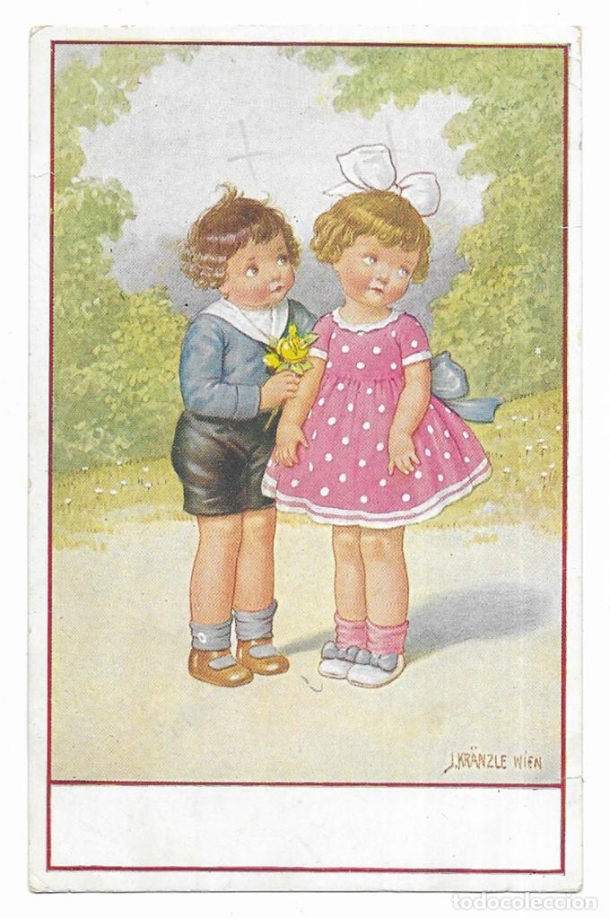 Postais: Postal ilustrada.Dibujos y Caricaturas. Kr&auml;nzle, J. Bashful Courtsy. S. XV, N&ordm; 22202