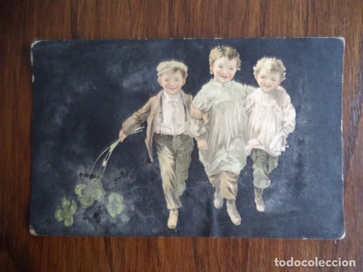 Cartoline: Postal dibujada de ni&ntilde;os