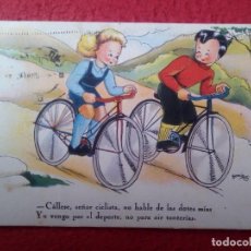 Postales: ANTIGUA POSTAL POST CARD IKON EDICIONES DE ARTE POR BOMBÓN CÁLLESE SEÑOR CICLISTA BICIS BICICLETAS..