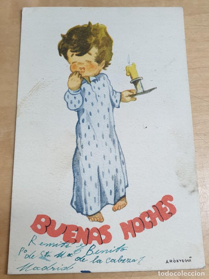 Postais: POSTAL INFANTIL ILUSTRADA POR AR&Oacute;ZTEGUI A&Ntilde;O 1939 ESCRITA 14X9 CM.