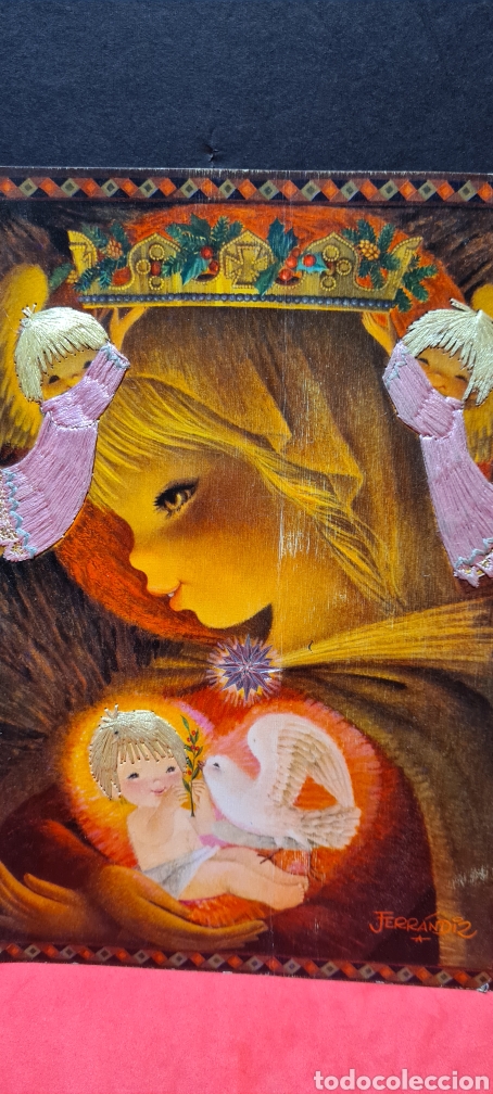 Postkarten: Preciosa postal o l&aacute;mina bordada de Ferr&agrave;ndiz. Tama&ntilde;o grande