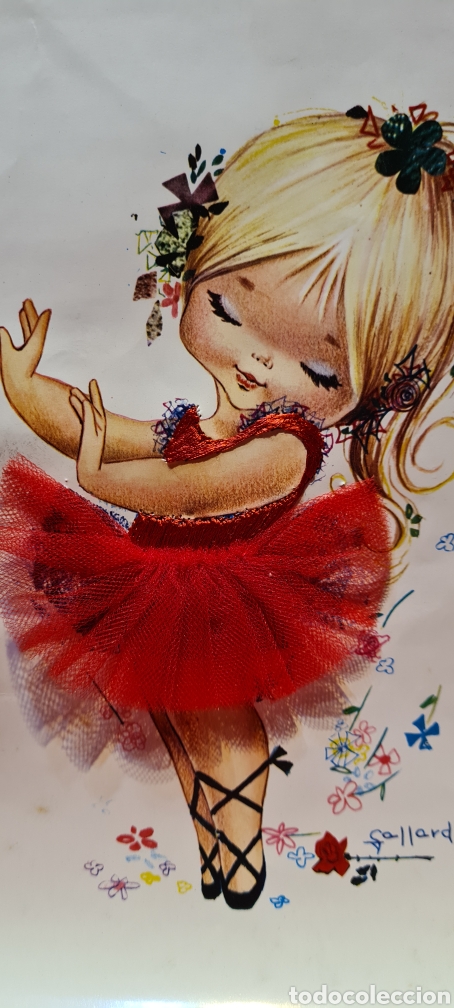 Postkarten: Preciosa postal o l&aacute;mina bordada. Gallarda. Tama&ntilde;o grande