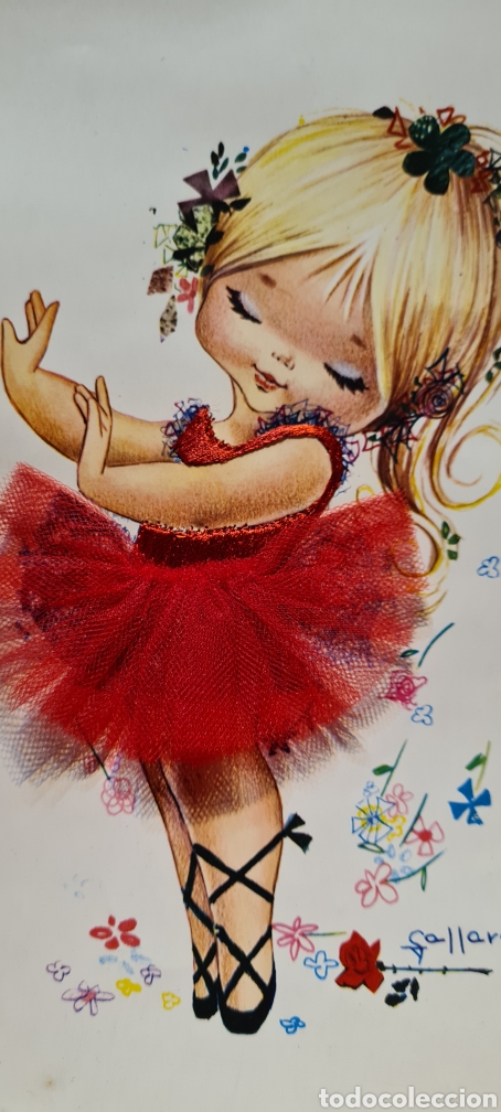 Postkarten: Preciosa postal o l&aacute;mina bordada. Gallarda. Tama&ntilde;o grande