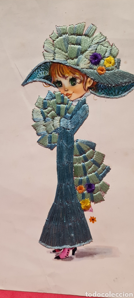 Postkarten: Preciosa postal o l&aacute;mina bordada. Maria Gloria. Tama&ntilde;o grande