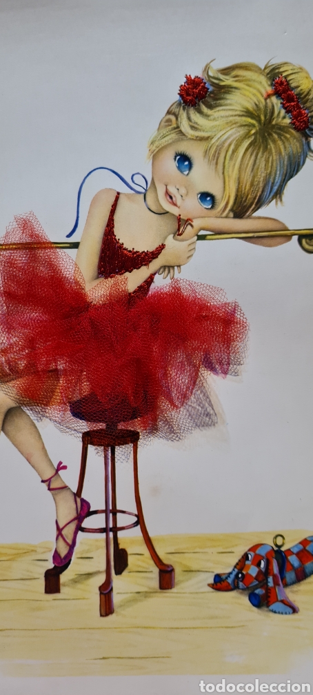 Postkarten: Preciosa postal o l&aacute;mina bordada. Bailarina. Tama&ntilde;o grande.