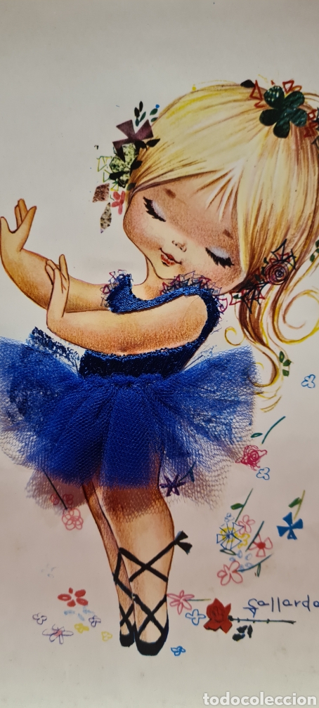 Postkarten: Preciosa postal o l&aacute;mina bordada. Gallarda. Tama&ntilde;o grande