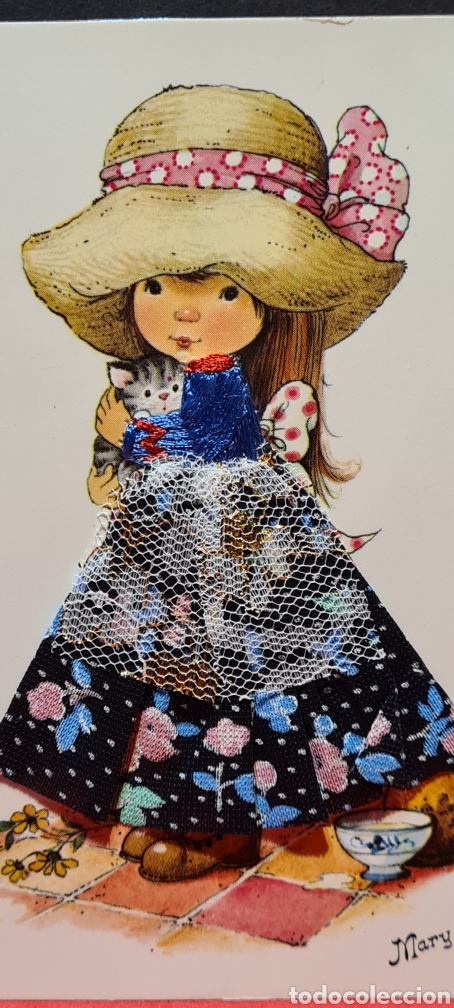 Cartes Postales: Preciosa postal bordada. Mary May.