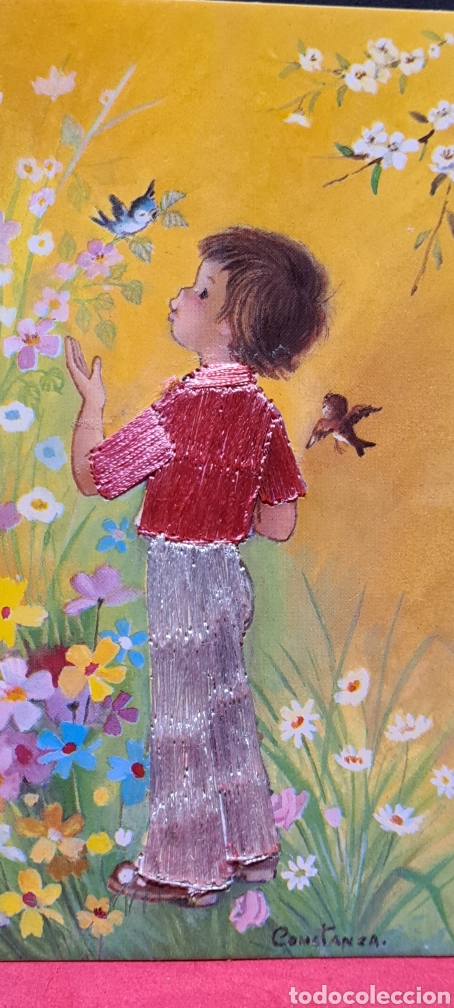 Postkarten: Preciosa postal bordada. Constanza. Sin escribir