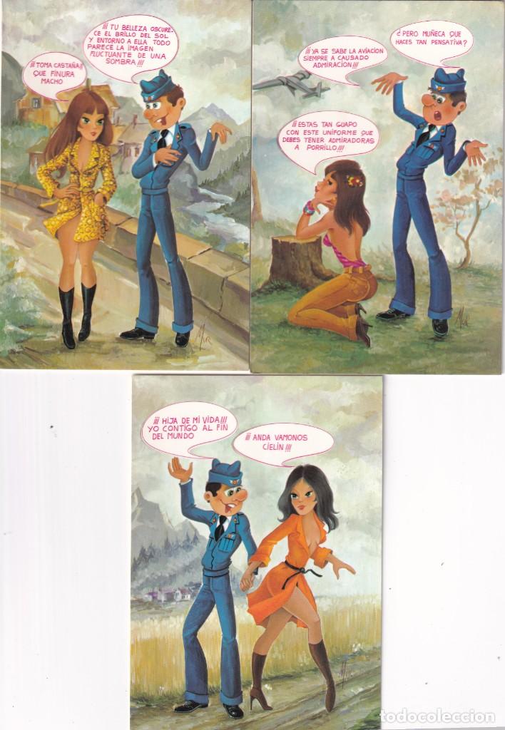 Postcards: 3 postales C y z serie 7971 B, D, D . Ilustrador MUR. Sin circular.