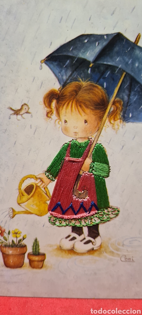 Postkarten: Preciosa postal bordada. Coni. Sin Escribir