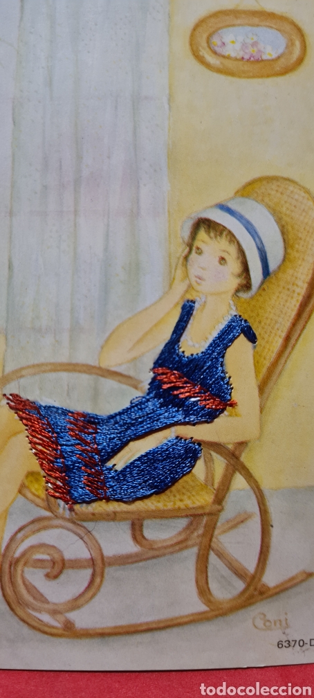 Postkarten: Preciosa postal bordada. Coni. Sin Escribir