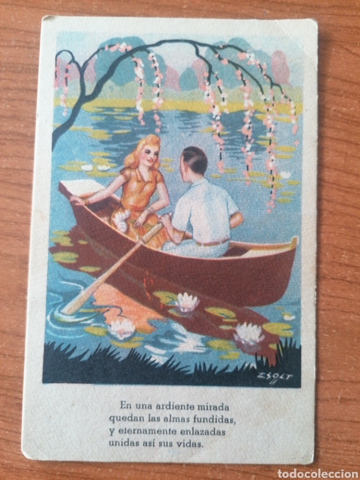 Postais: POSTAL CMB SERIE 70. PAREJA EN BARCA. ILUSTRACI&Oacute;N DE ZSOLT. ESCRITA.