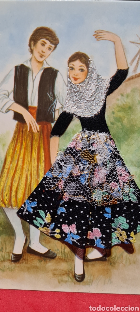 Postkarten: Preciosa postal bordada. Traje Regional. Sin escribir