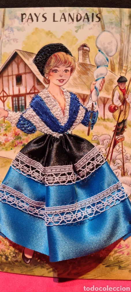 Postcards: Preciosa postal bordada. Traje Regional. Pays Landais. Francia. Sin escribir