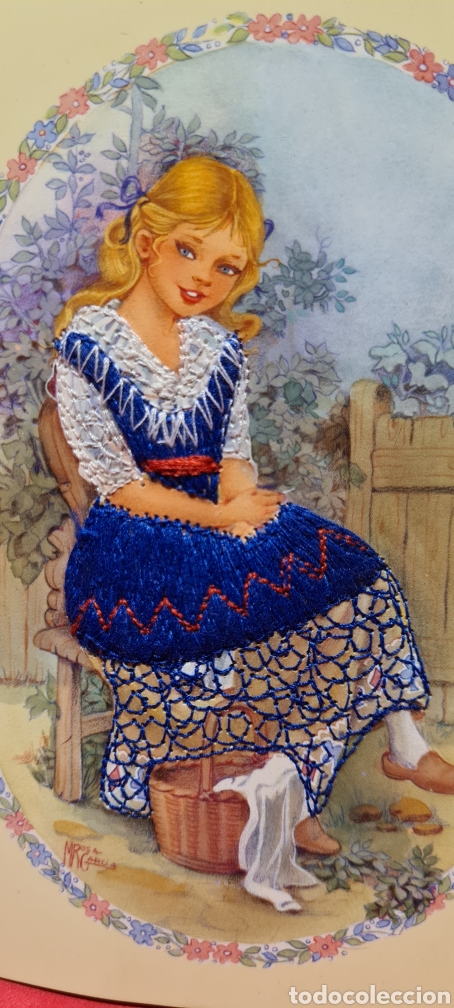 Postcards: Preciosa postal bordada. Maria Rosa Garc&iacute;a. Sin escribir.