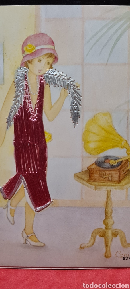 Postkarten: Preciosa postal bordada. Coni. Sin Escribir