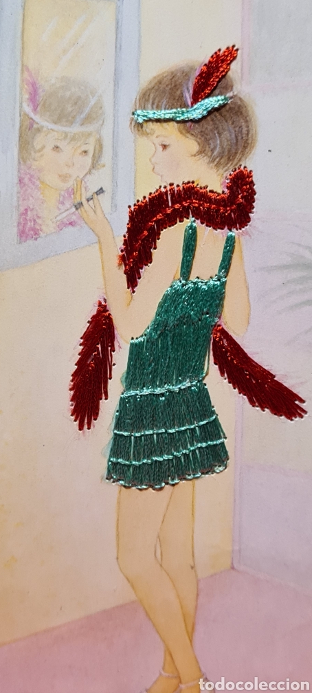 Postcards: Preciosa postal bordada. Coni. Sin Escribir