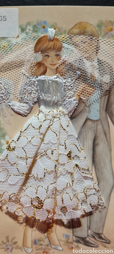 Postkarten: Preciosa postal bordada. Boda.