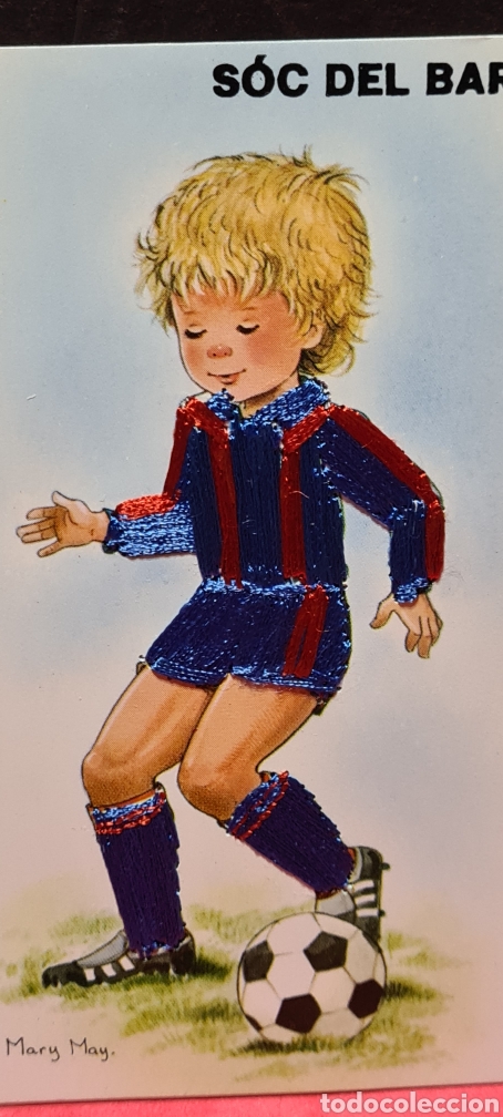 Postais: Preciosa postal bordada. Mary May. S&oacute;c del Bar&ccedil;a.