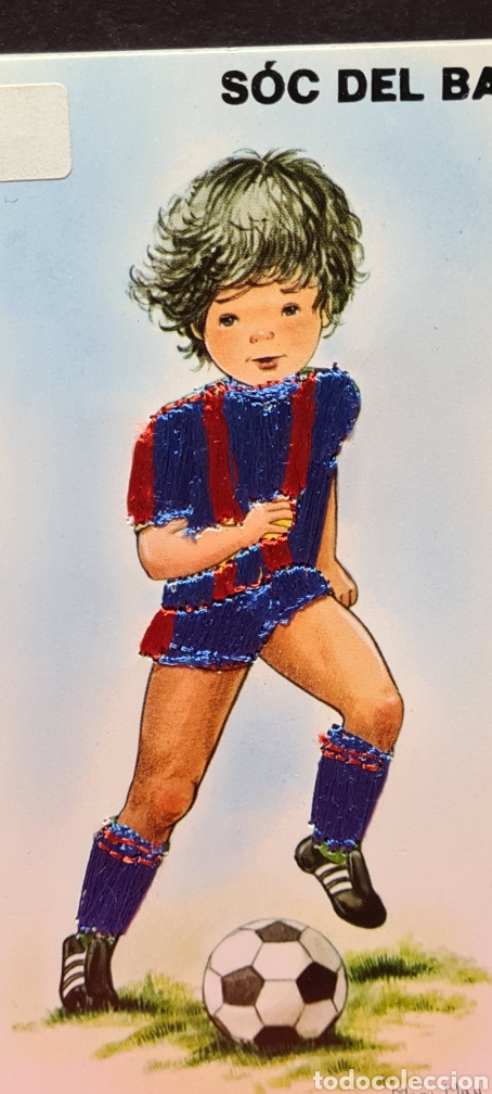 Postais: Preciosa postal bordada. Mary May. S&oacute;c del Bar&ccedil;a.