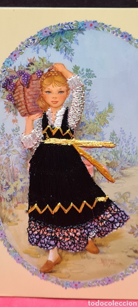 Postais: Preciosa postal bordada. Maria Rosa Garc&iacute;a.