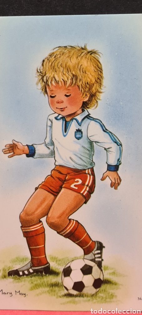 Postcards: Preciosa postal. Mary May. Futbolista