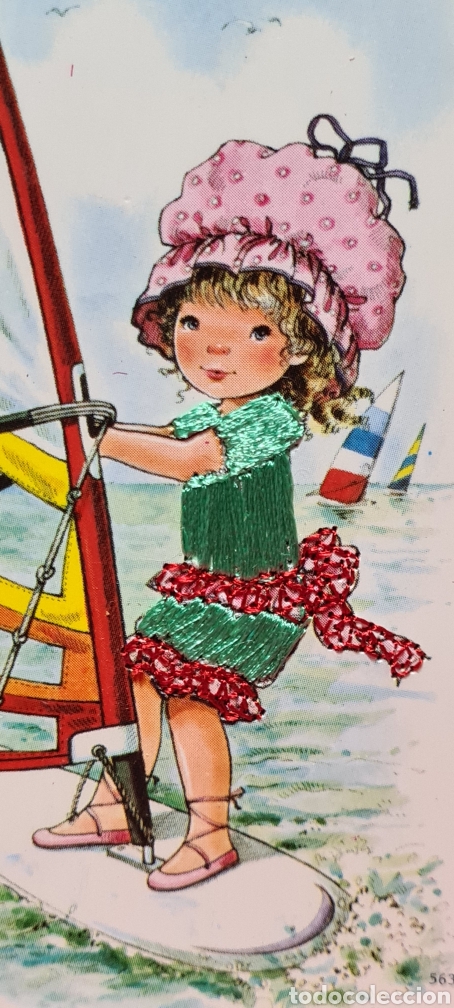 Postais: Preciosa postal bordada. Mary May