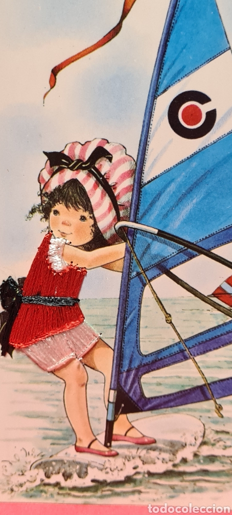 Postais: Preciosa postal bordada. Mary May