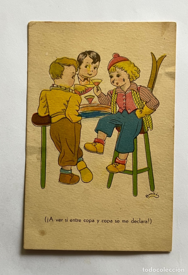 Postales: DIBUJOS Y CARICATURAS. Postal ilustra Bomb&oacute;n. Edic. de Arte. IKON, Serie 15 (a.1943) c&iacute;rculada