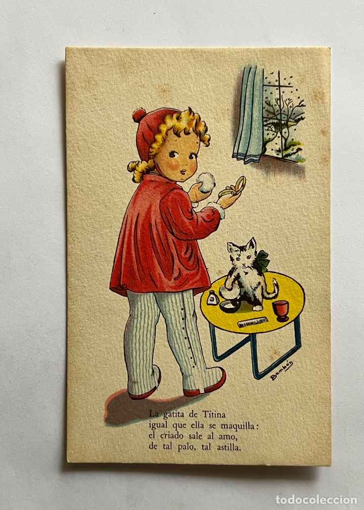 Cartoline: DIBUJOS Y CARICATURAS. Postal ilustra Bomb&oacute;n. Editorial Artigas, Serie 43 (a.1944) c&iacute;rculada