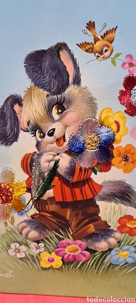 Postcards: Preciosa postal bordada. Vernet