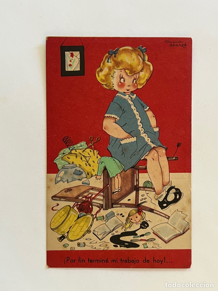 Postales: DIBUJOS Y CARICATURAS. Postal MARI PEPA,Por fin termine mi trabajo de hoy....Serie 1, No.2