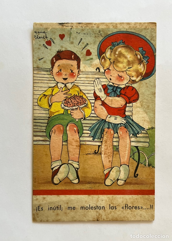 Postales: DIBUJOS Y CARICATURAS. Postal MARI PEPA, Es in&uacute;til....Serie S No.8, Ilustra MAR&Iacute;A CLARET