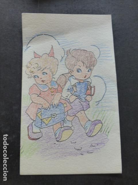 Cartoline: NI&Ntilde;OS CAMINO DE LA ESCUELA POSTAL