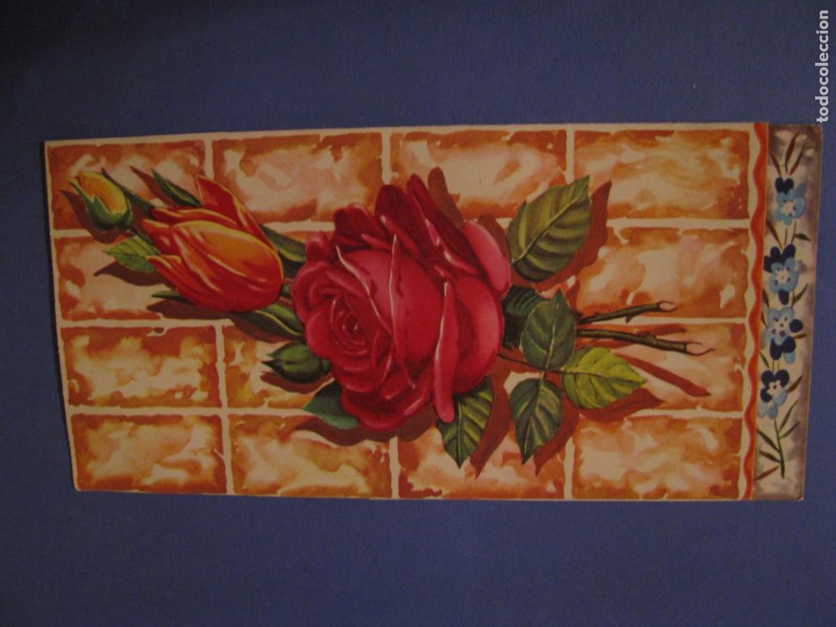 Postkarten: POSTAL TROQUELADA DE ED. ANCORA S/611. FLORES. ESCRITA 1964. 19X9 CM.